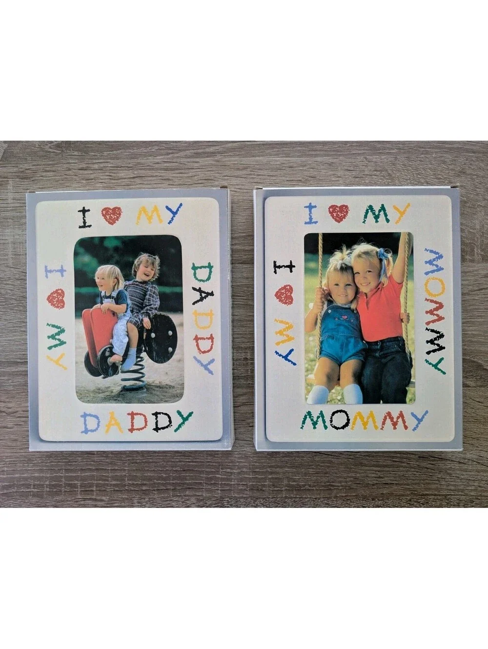 NEW Malden International I LOVE MY DADDY MOMMY Ceramic Picture Frames 4x6